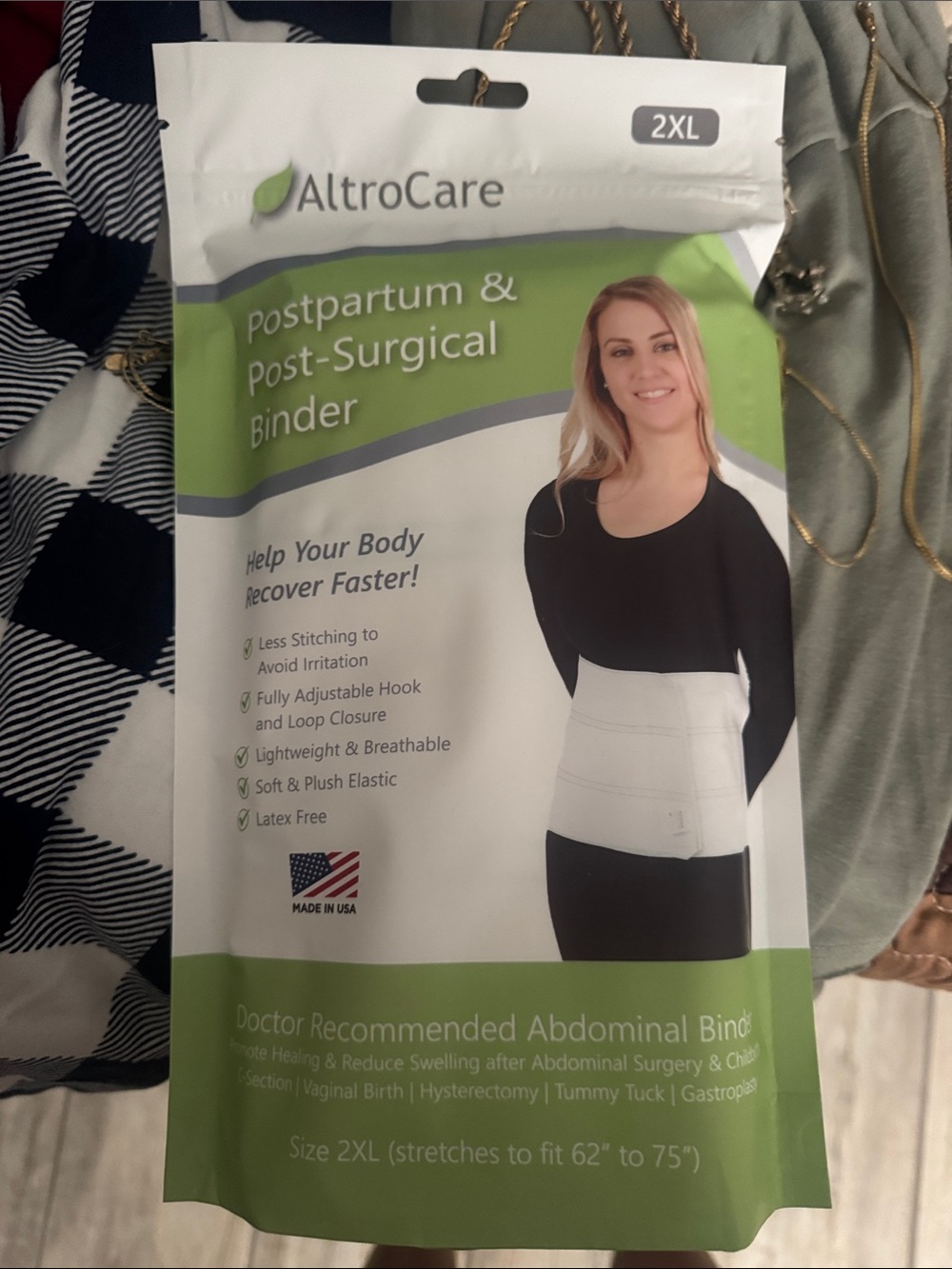 White Postpartum & Post-Surgical Abdominal Binder - 2XL